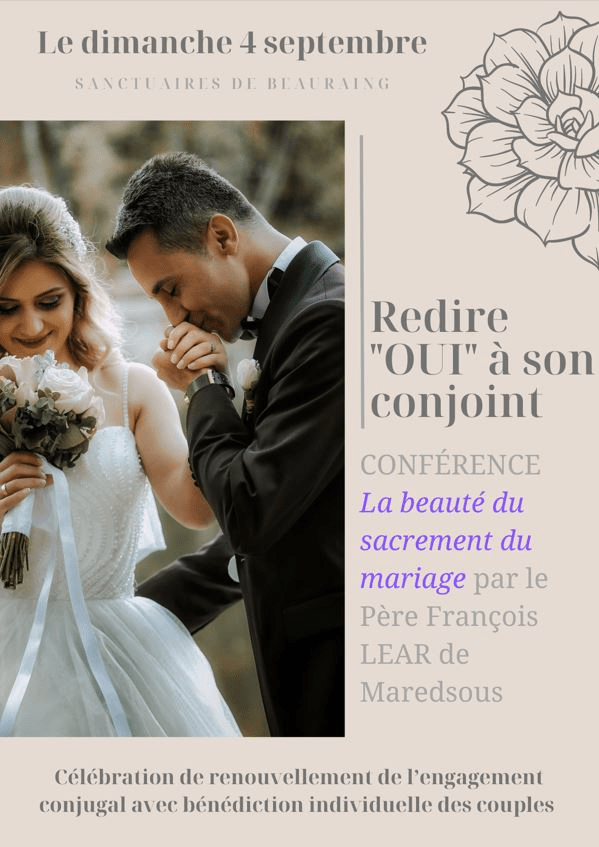 Flyer Redire oui à son conjoint 2022 de la pastorale de Namur